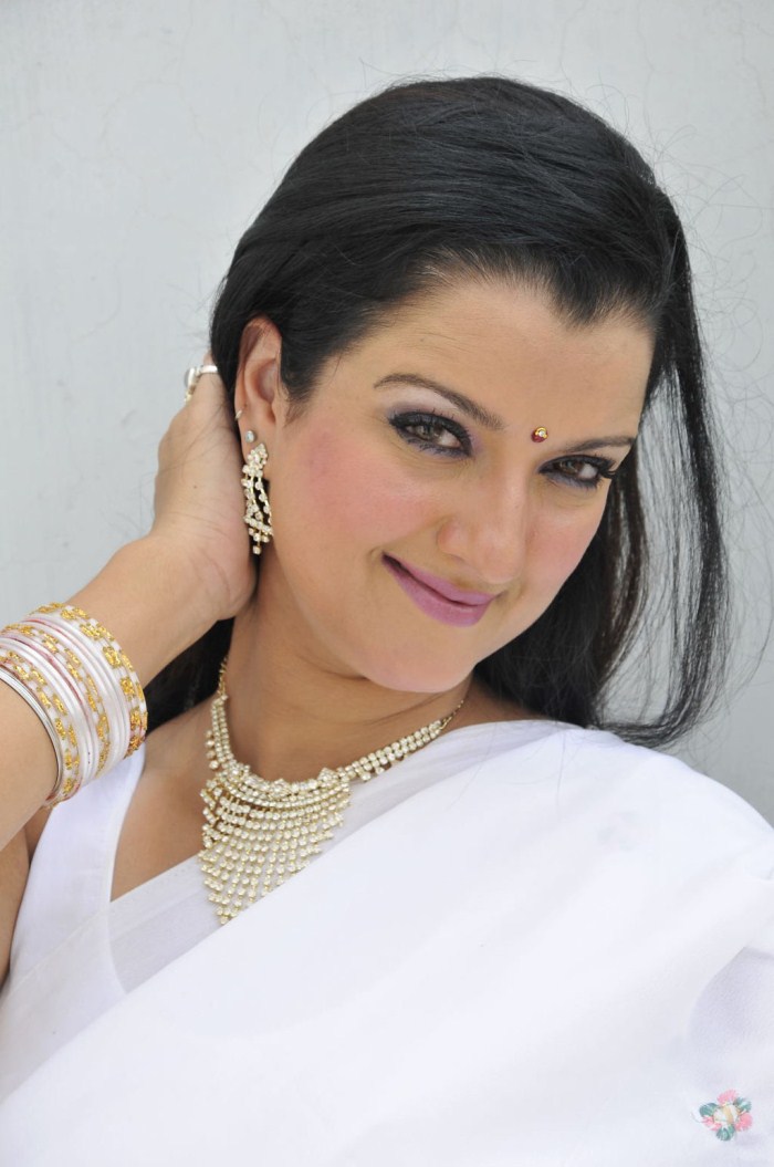 Telugu Actress Leena Sidhu In White Saree Hot Stills Moviegalleri Net