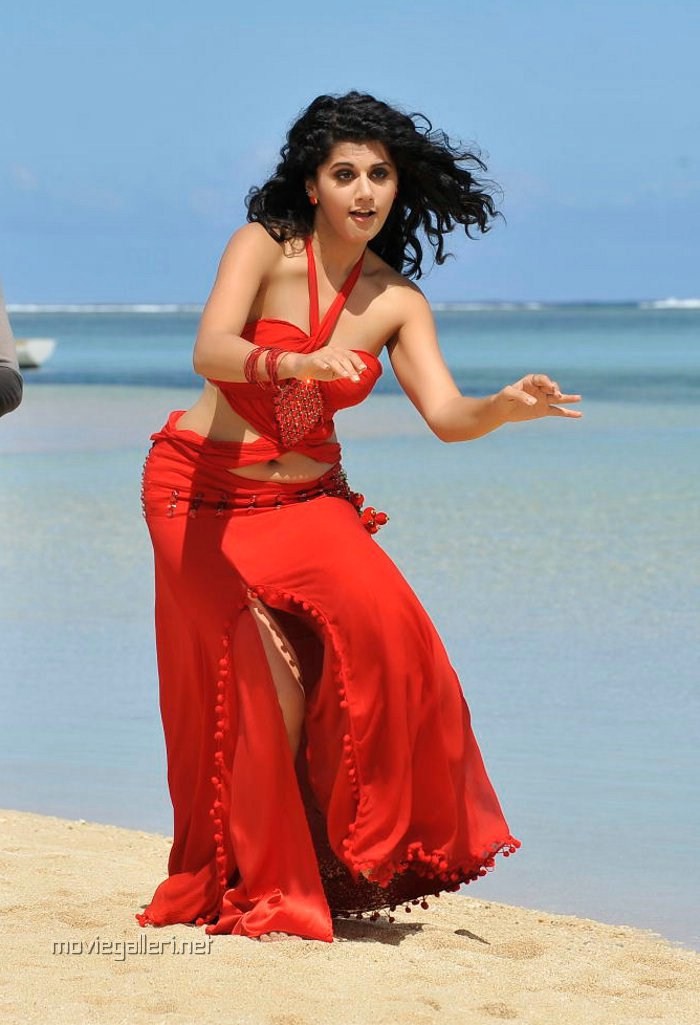 Picture 12246 Actress Tapsee Hot Stills In Red Dress At Veera Movie New Movie Posters