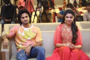 Sudheer Babu, Krithi Shetty @ Aa Ammayi Gurinchi Meeku Cheppali First Look Launch Stills