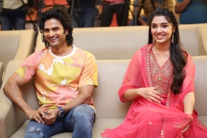 Sudheer Babu, Krithi Shetty @ Aa Ammayi Gurinchi Meeku Cheppali First Look Launch Stills