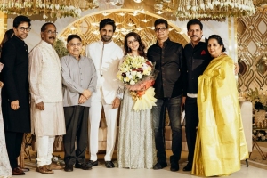 Allu Aravind @ Aadhi Pinisetty Nikki Galrani Wedding Reception Photos