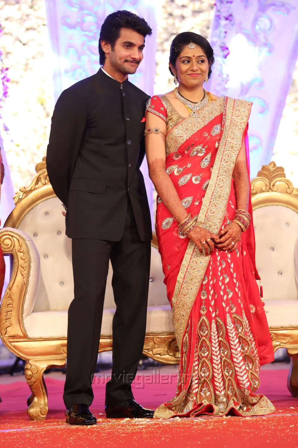 Hero Aadi Wedding Reception Stills | Aadi Aruna Wedding Photos | New