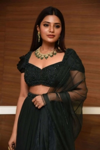 Actress Aathmika Green Dress Pictures @ Vijaya Raghavan Pre Release