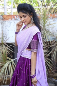 Telugu Actres Aayushi Patel in Saree Stills