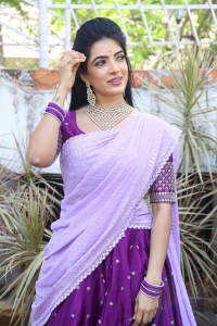 Telugu Actres Aayushi Patel in Saree Stills