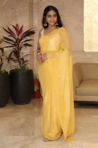 Actress Abitha Venkat Saree Photos @ Baapu Pre Release