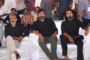 SS Rajamouli, Chiranjeevi, Ram Charan @ Acharya Movie Pre Release Function Stills