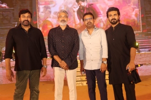 Chiranjeevi, SS Rajamouli, Koratala Siva, Ram Charan @ Acharya Movie Pre Release Function Stills