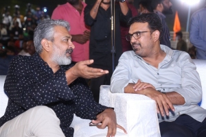 SS Rajamouli, Koaratla Siva @ Acharya Movie Pre Release Function Stills