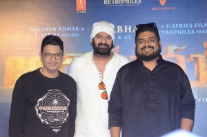 Bhushan Kumar, Prabhas, Om Raut @ Adipurush 3D Teaser Launch Stills