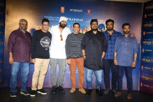 Rajesh Nair, Bhushan Kumar, Prabhas, Dil Raju, Om Raut, Pramod Uppalapati, Vikram Reddy @ Adipurush 3D Teaser Launch Stills