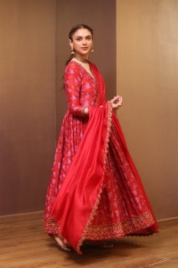 Actress Aditi Rao Hydari Red Dress Pics