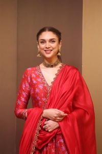 Actress Aditi Rao Hydari Cute Pics in Red Dress