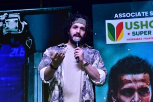 Akhil Akkineni @ Agent Movie Pre-Release Event Warangal Photos