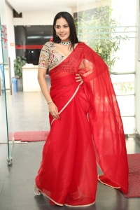 Farhana Movie Actress Aishwarya Dutta Red Saree Pictures