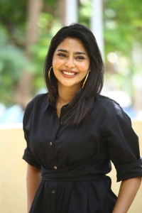 Godse Movie Heroine Aishwarya Lekshmi Black Dress Images