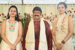 Nandamuri Balakrishna daughter Brahmini, Tejaswini @ Akhanda 2 Movie Pooja Ceremony Stills