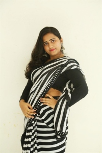 Actress Akhila Akarshana in Saree Stills