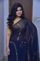 Actress Alekhya Hot in Navy Blue Saree Pics