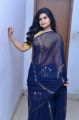 Actress Alekhya Angel Navy Blue Saree Pics @ Samajaniki Hecharika Movie Opening