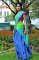 Actress Amala Paul in blue and green designer half saree