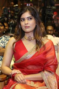 Actress Amritha Aiyer Saree Images @ Bachhala Malli Pre-Release