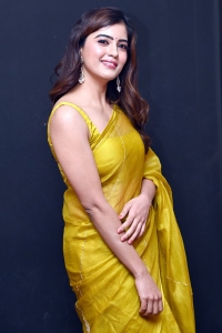 Hanuman Movie Actress Amritha Aiyer Silk Saree Pics
