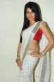 Telugu Heroine Amrutha Hot in White Saree with Red Blouse