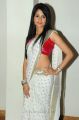 Telugu Actress Amrutha Hot in White Saree with Red Blouse