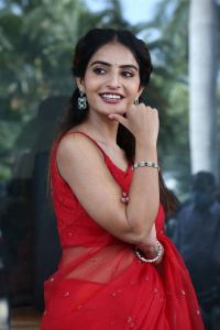 Sreekakulam Sherlock Holmes Actress Ananya Nagalla Red Saree Photos