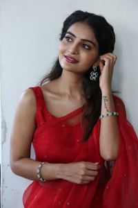 Sreekakulam Sherlock Holmes Actress Ananya Nagalla Red Saree Photos