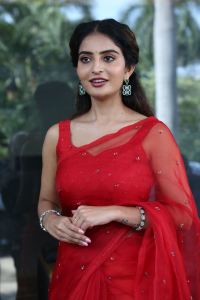 Sreekakulam Sherlock Holmes Heroine Ananya Nagalla Red Saree Photos