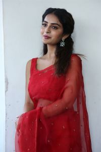 Sreekakulam Sherlock Holmes Heroine Ananya Nagalla Red Saree Photos