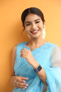 Actress Ananya Nagalla Saree Pics @ Srikakulam Sherlock Holmes Interview