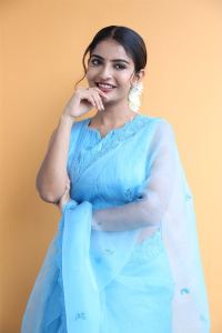 Actress Ananya Nagalla Saree Pics @ Srikakulam Sherlock Holmes Interview