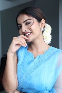 Actress Ananya Nagalla Saree Pics @ Srikakulam Sherlock Holmes Interview