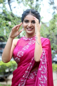 Actress Ananya Nagalla Saree Images @ Anveshi Movie Trailer Release