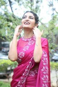 Actress Ananya Nagalla Saree Images @ Anveshi Movie Trailer Release