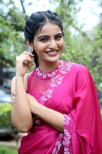 Actress Ananya Nagalla Saree Images @ Anveshi Movie Trailer Release