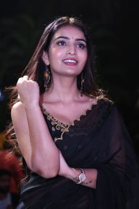 Actress Ananya Nagalla Black Saree Images @ Pottel First Look Launch