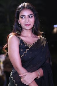 Pottel Movie Actress Ananya Nagalla Black Saree Images