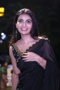 Pottel Heroine Ananya Nagalla Black Saree Images