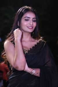 Actress Ananya Nagalla Black Saree Images @ Pottel First Look Launch