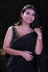 Actress Ananya Nagalla Black Saree Images @ Pottel First Look Launch