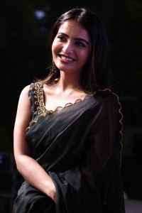 Actress Ananya Nagalla Black Saree Images @ Pottel First Look Launch