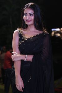 Pottel Movie Actress Ananya Nagalla Black Saree Images