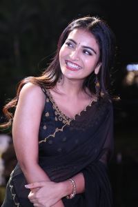 Actress Ananya Nagalla Black Saree Images @ Pottel First Look Launch