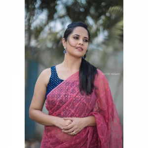 Actress Anasuya New Saree Photoshoot Pics