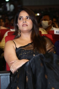 Actress Anasuya Black Saree Pics @ Peddha Kapu 1 Pre Release