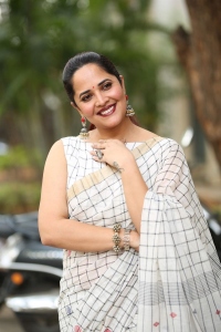 Razakar Movie Heroine Anasuya New Saree Stills